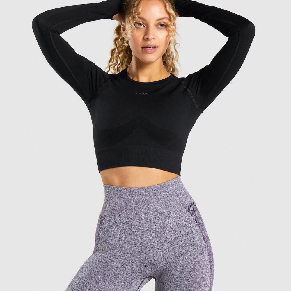 Sale ‼️ Gymshark Flex Black Long Sleeve Crop Top